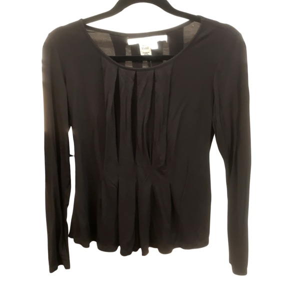 Max Studio black pleated top Small - Picture 2 of 4